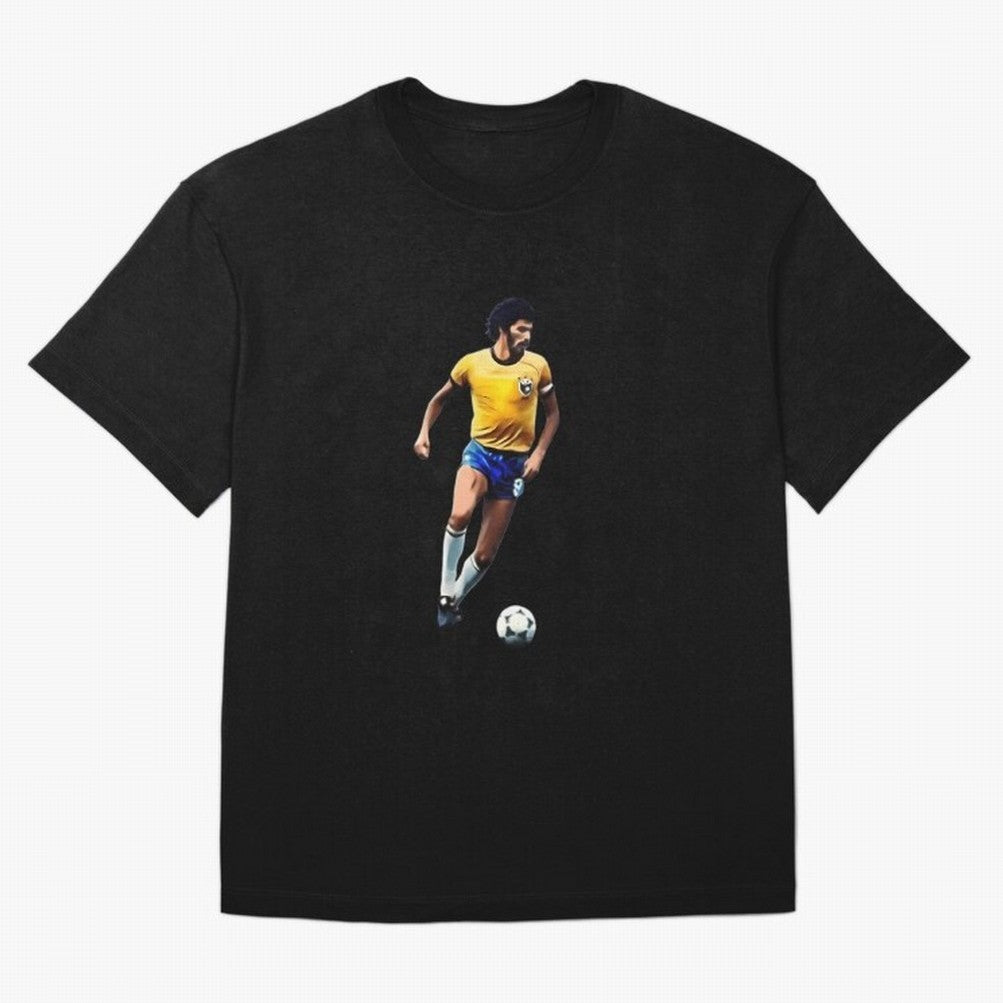 Legends Of The Beautiful Game Cartoon Collection Legends Socrates Cartoon Artwork9 Oversized T-Shirt Turn Up for FIFA World Cup 2026 USA Canada Mexico for Fans of Neymar, Haaland and Cristiano Ronaldo and Argentina and Brazil, Bringing Classic