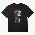 Messi Ronaldo Chit Chat Illustration Oversized T-Shirt Relive Legendary Nights from FIFA World Cup 2026 Group Stage Spirit, Centered on Brazil, Portugal and Argentina, Messi and Cristiano Ronaldo, Championship Spirit, Famous Goals, Roaring Crowds