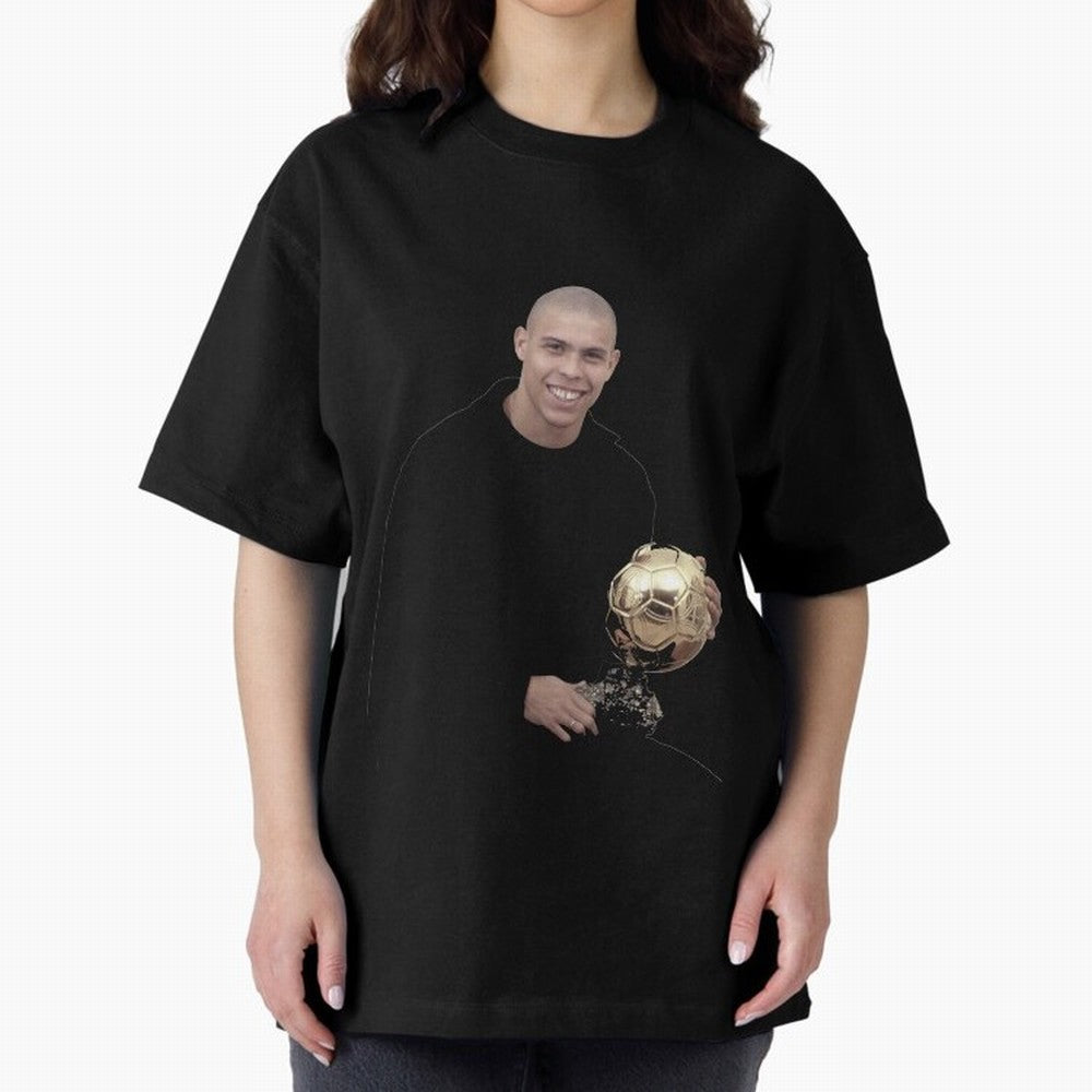 Ronaldo Iconic Ballon d¡¯Or Football Art Oversized T-Shirt Support Your Favorite Stars during the FIFA World Cup 2026 Journey through Neymar Highlights, Spain and Netherlands Pride, Game Day Rituals, Football Legends, Country Pride and the Road to