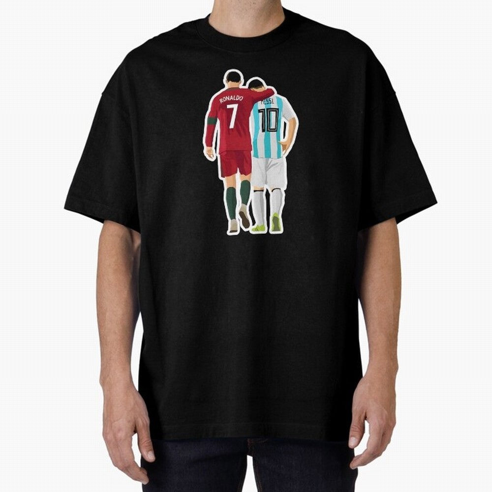 Ronaldo & Messi Oversized T-Shirt Bring Match Day Fire to FIFA World Cup 2026 Group Stage Spirit, Built around Spain, Neymar, Match Day Excitement, Supporter Culture, Golden Goals and Global Football Passion; Perfect for People Who Love Argentina,