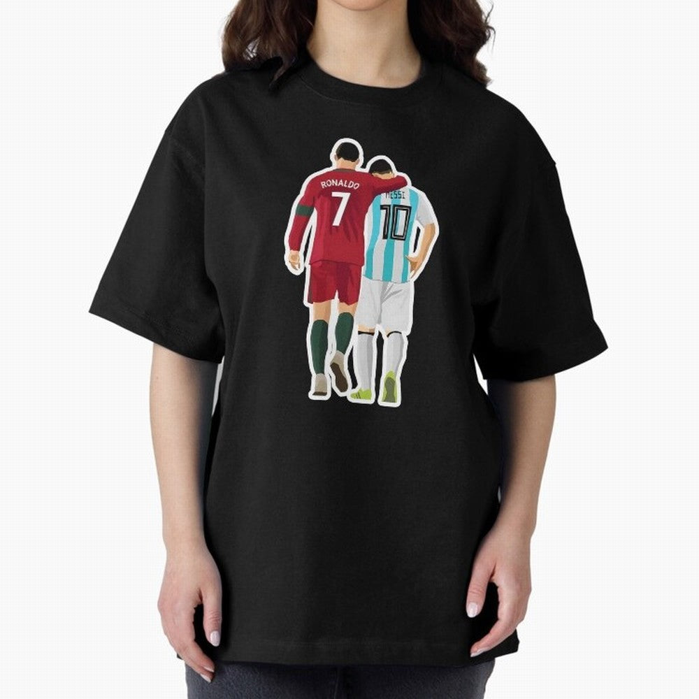 Ronaldo & Messi Oversized T-Shirt Bring Match Day Fire to FIFA World Cup 2026 Group Stage Spirit, Built around Spain, Neymar, Match Day Excitement, Supporter Culture, Golden Goals and Global Football Passion; Perfect for People Who Love Argentina,
