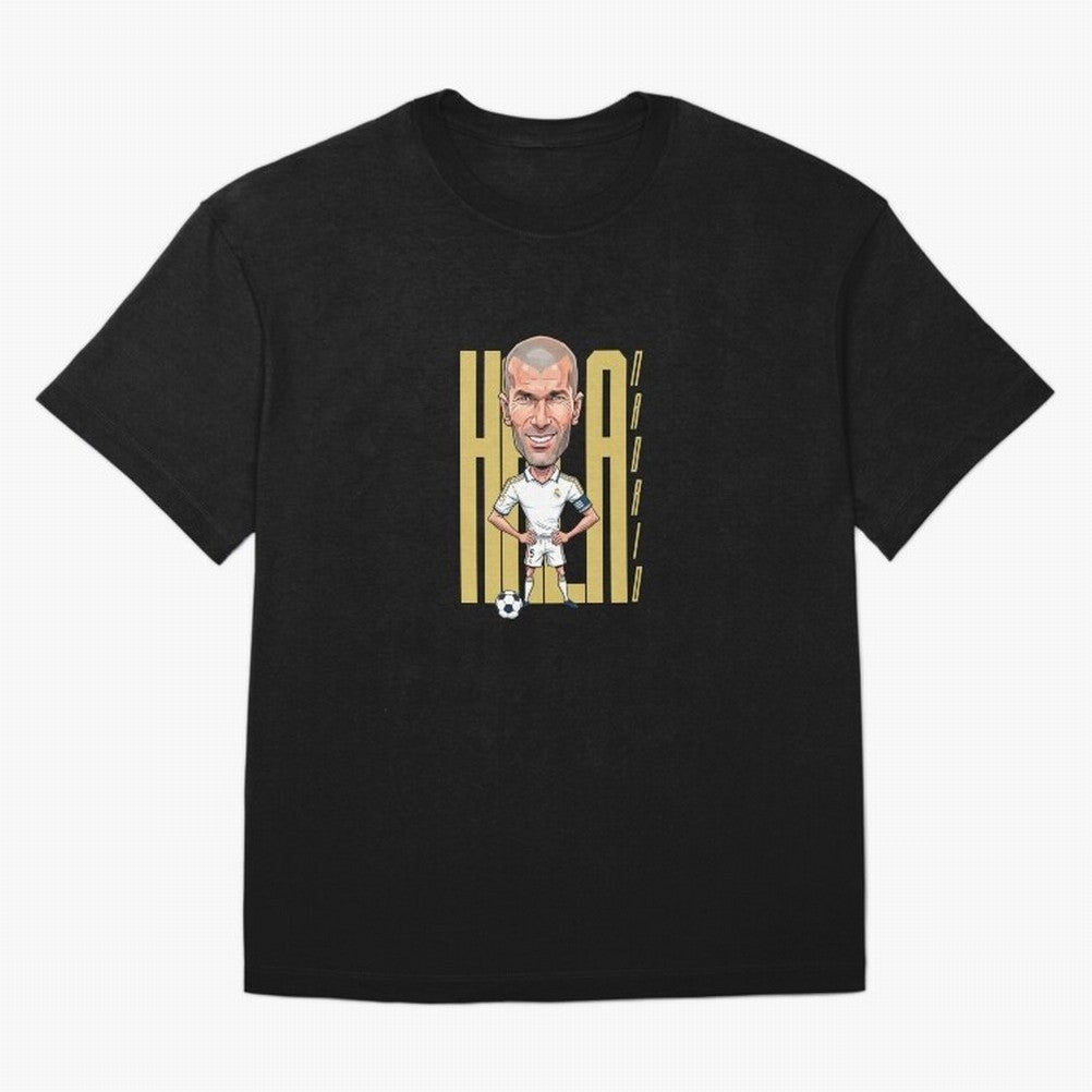 Caricature of Zin¨¦dine Zidane Hala Madrid Oversized T-Shirt Share FIFA World Cup 2026 Spirit, Celebrating Argentina, Cristiano Ronaldo, Goal Celebration Energy, Supporter Heritage, Football Icons and Worldwide Tournament Joy; Great for Supporters