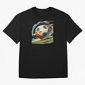 Soccer Ball in Fight Oversized T-Shirt Celebrate Football Heritage in the FIFA World Cup 2026 Journey through Mbappe and Neymar Highlights, Argentina Pride, Goal Celebration Energy, Supporter Heritage, Football Icons and Worldwide Tournament Joy;