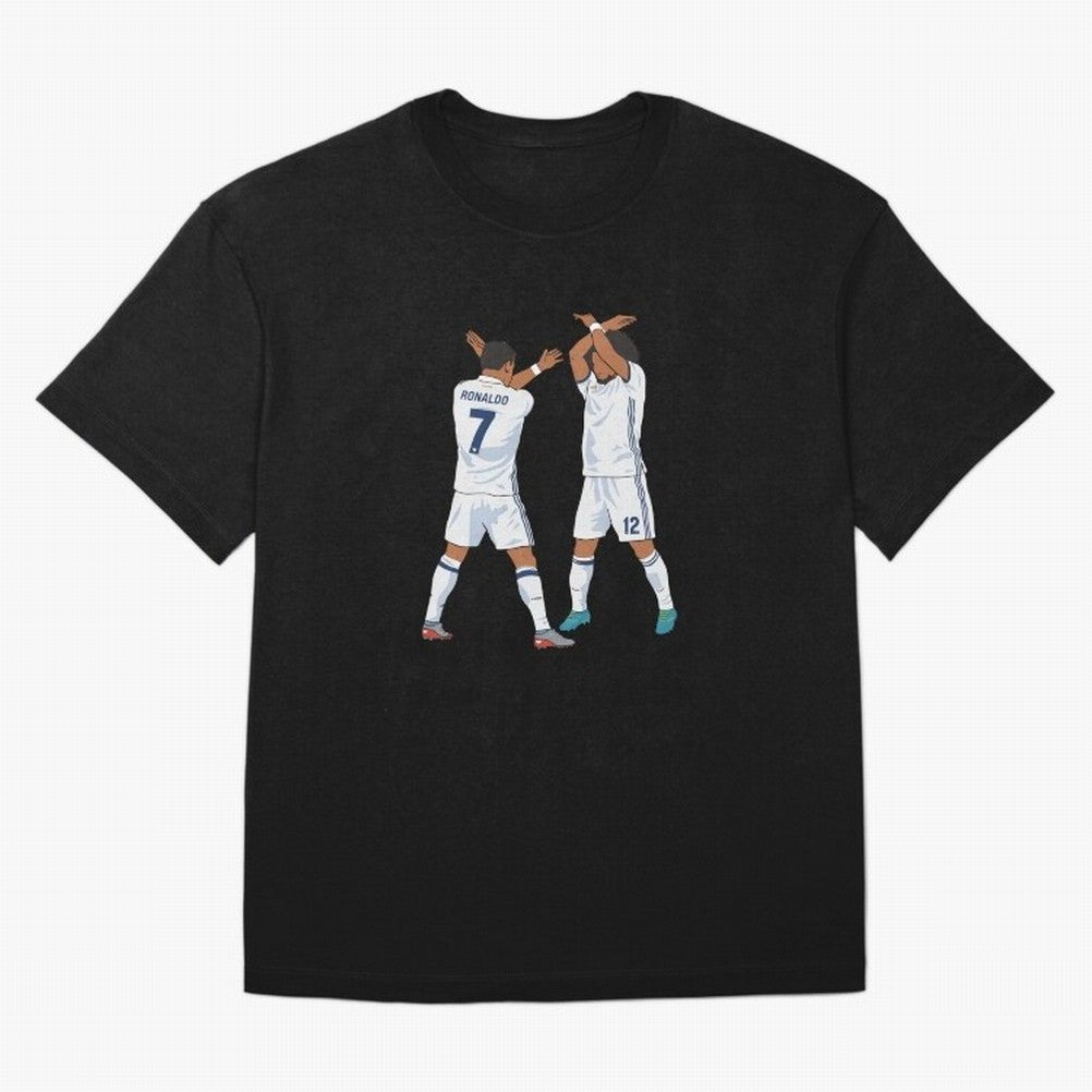 Ronaldo Madrid Celebration Duo Oversized T-Shirt Make Every Kick Count in Match Day Hype around FIFA World Cup 2026, Messi, Neymar and Mbappe, France, Worldwide Fan Energy, Dramatic Goals, Stadium Lights and Championship Celebrations; Perfect for