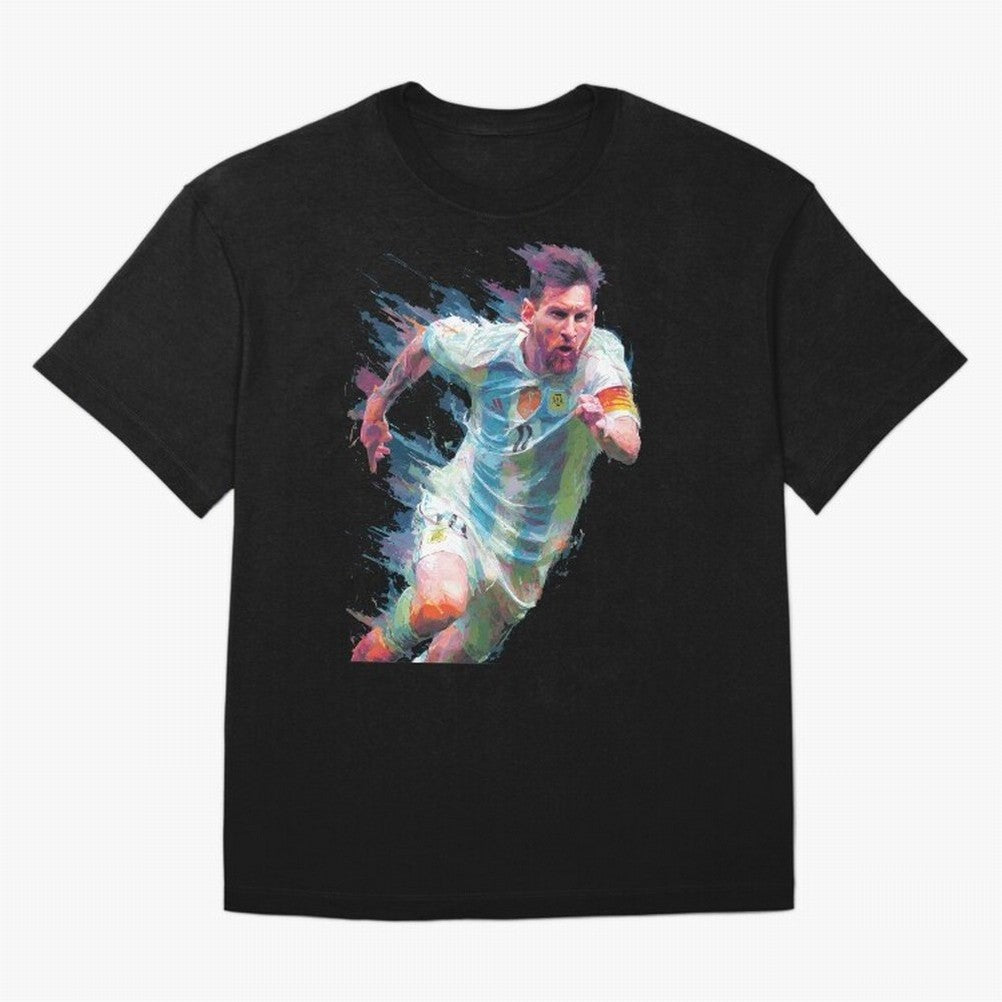 Messi in action Graphic Paint poster design Oversized T-Shirt Follow the Final Road of Match Day Hype around FIFA World Cup 2026 USA Canada Mexico, Messi, CR7 and Mbappe, Portugal, Soccer Culture, Superstar Moments, National Team Dreams and