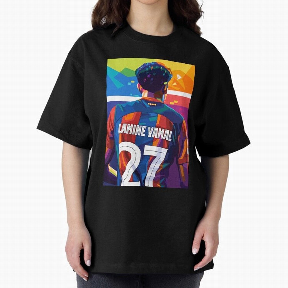 Lamine Yamal Wpap Pop Art Oversized T-Shirt Experience FIFA World Cup 2026 Featuring Haaland and Mbappe, Argentina, France and Brazil Energy, Goal Celebration Energy, Supporter Heritage, Football Icons and Worldwide Tournament Joy; Ideal for Fans