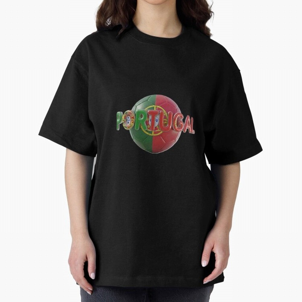 Portugal Soccer World Cup Oversized T-Shirt Step into FIFA World Cup 2026 for Fans of Cristiano Ronaldo and France and Portugal, Bringing Retro Football Energy, Iconic Rivalries, Trophy Chase Drama and Stadium Atmosphere; Great for Supporters Who