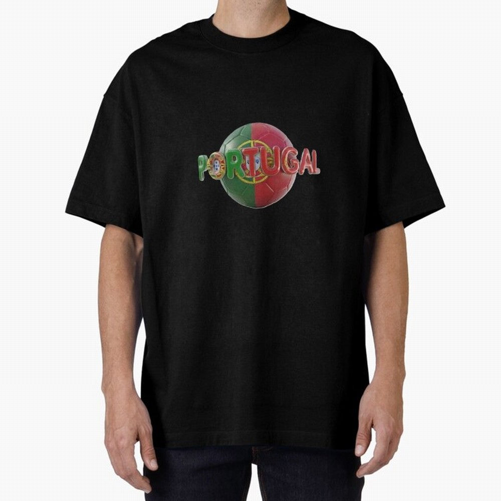 Portugal Soccer World Cup Oversized T-Shirt Step into FIFA World Cup 2026 for Fans of Cristiano Ronaldo and France and Portugal, Bringing Retro Football Energy, Iconic Rivalries, Trophy Chase Drama and Stadium Atmosphere; Great for Supporters Who