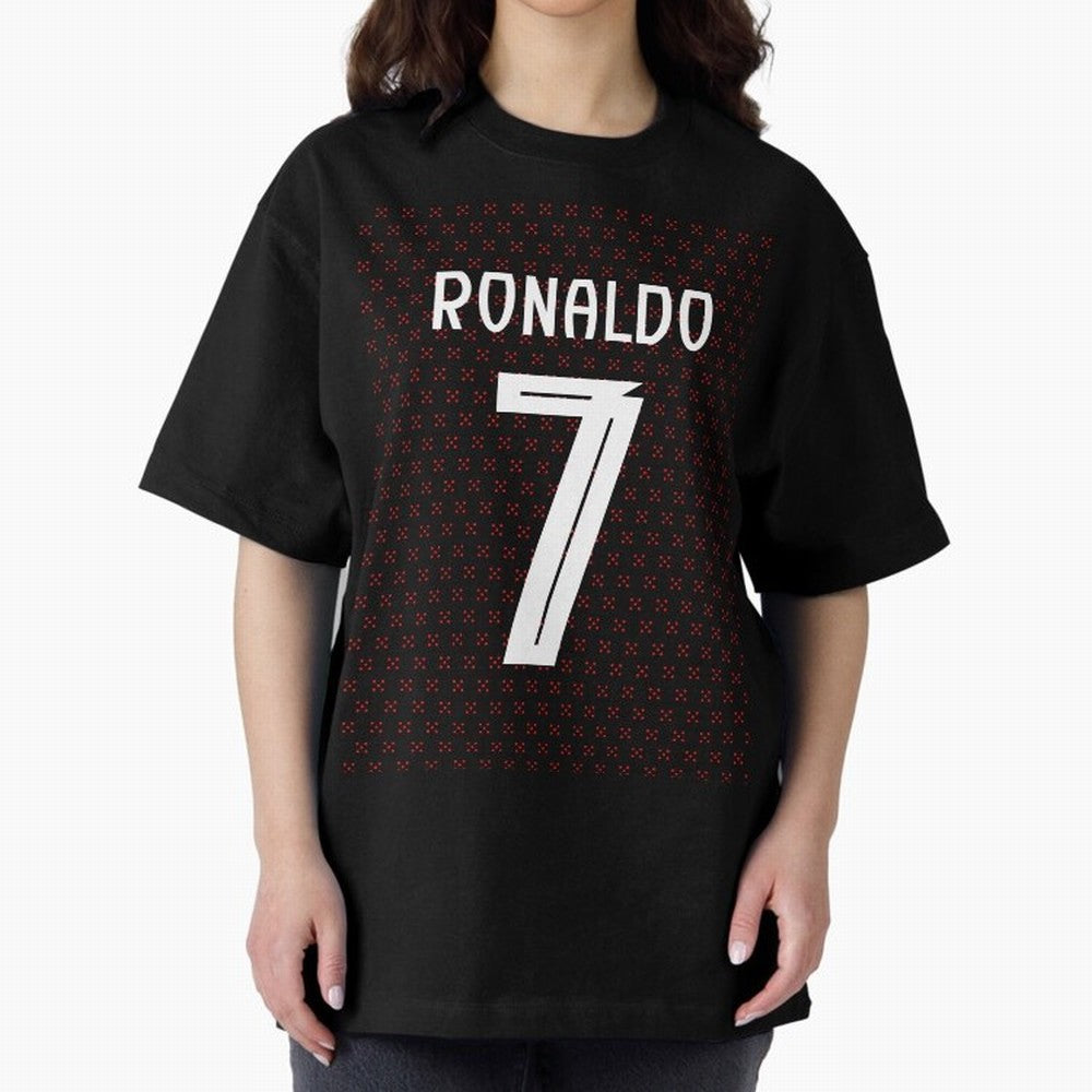 Christiano Ronaldo Portugal Kit 2025 Oversized T-Shirt Capture the FIFA World Cup 2026 Journey through Messi and Cristiano Ronaldo Highlights, Argentina Pride, Champion Mindset, Group Stage Buzz, Knockout Tension and Passionate Fan Culture; Perfect