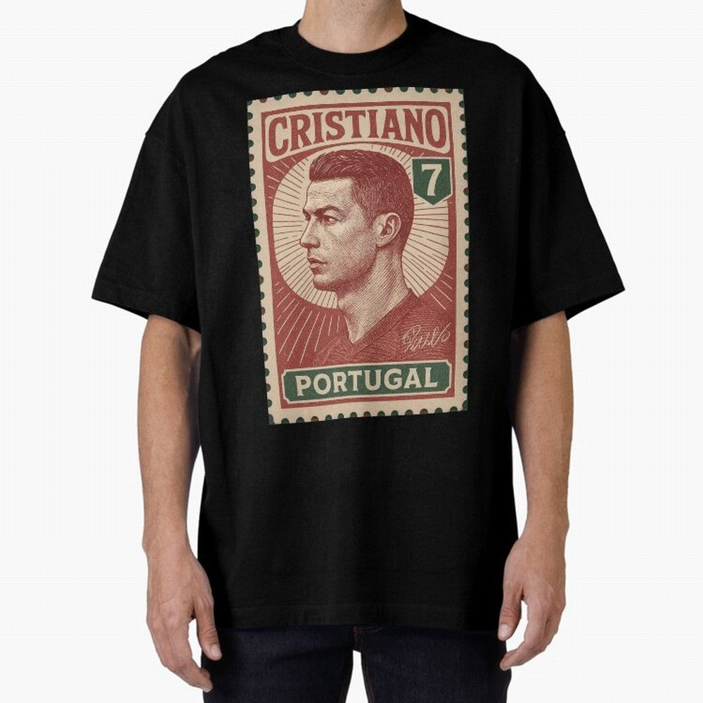 Vintage Portuguese Football Legend No.7 Poster, sticker ¨C Retro Soccer Icon Art for Fans of Manchester, Madrid & Juventus Oversized T-Shirt Feel the Roar of FIFA World Cup 2026 Built around Neymar, Haaland and Cristiano Ronaldo, Spain and