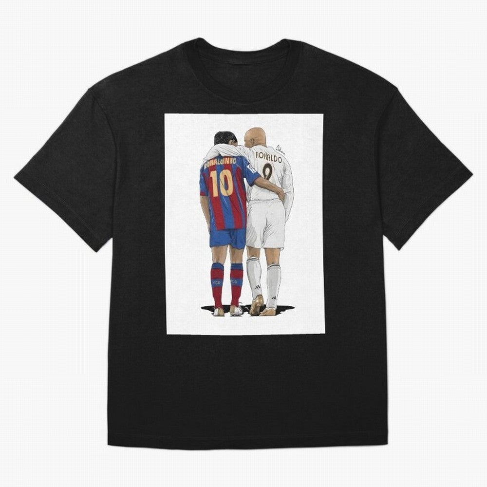 Ronaldinho & Ronaldo R9 Classic Football Legend - La Liga Derby Oversized T-Shirt Celebrate Football Dreams Across FIFA World Cup 2026 for Fans of Mbappe and Neymar and Argentina, France and Brazil, Bringing Fan Favorite Moments, National Team