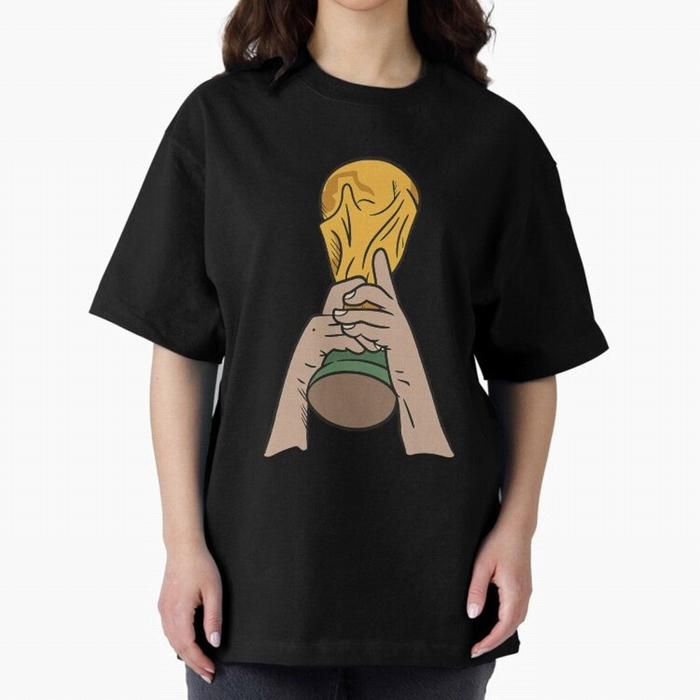 Trophy Oversized T-Shirt Feel the Trophy Chase of FIFA World Cup 2026 Group Stage Inspired by Neymar, Haaland and Cristiano Ronaldo, Netherlands Energy, Soccer Culture, Superstar Moments, National Team Dreams and Competitive Fire; Ideal for