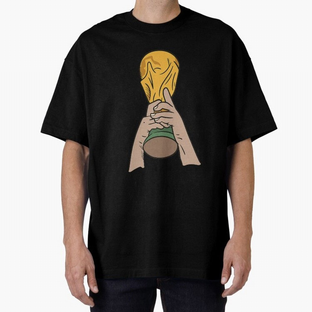 Trophy Oversized T-Shirt Feel the Trophy Chase of FIFA World Cup 2026 Group Stage Inspired by Neymar, Haaland and Cristiano Ronaldo, Netherlands Energy, Soccer Culture, Superstar Moments, National Team Dreams and Competitive Fire; Ideal for