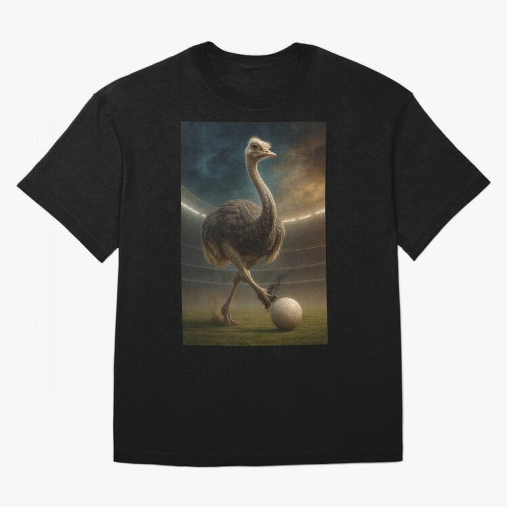 Ostrich Plays Soccer Oversized T-Shirt Turn Every Weekend Toward the FIFA World Cup 2026 Journey through Haaland and Mbappe Highlights, Germany Pride, Football History, Final Match Energy, Crowd Noise and Once in a Lifetime Moments; Great for