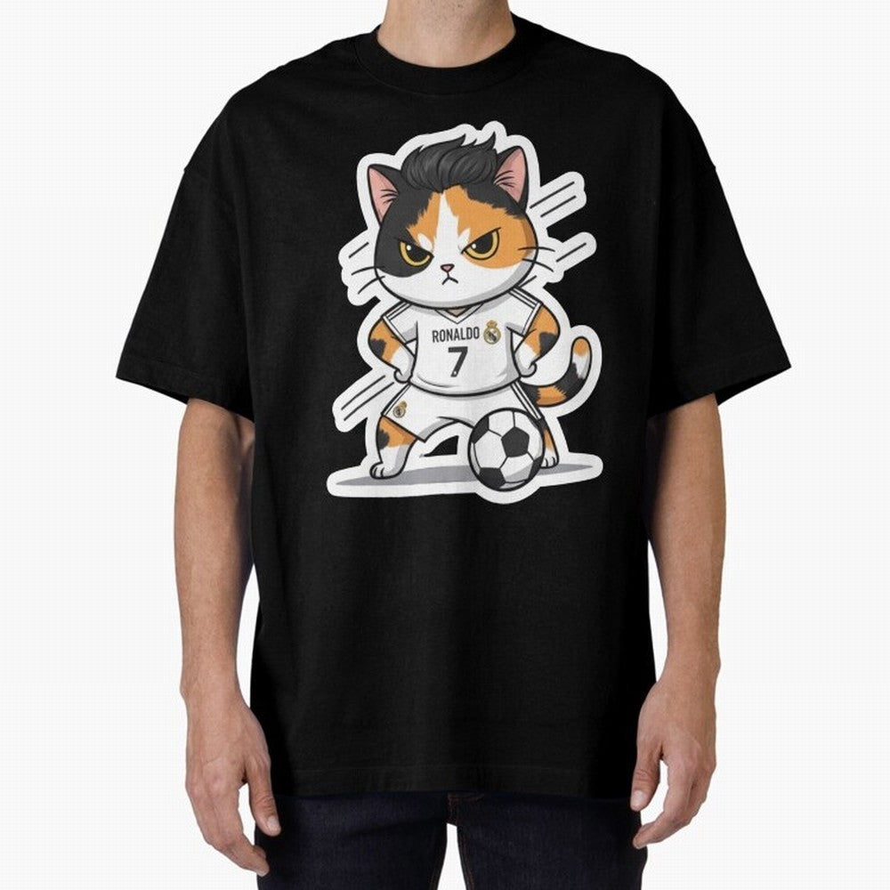 Kitten - Ronaldo | Real madrid Oversized T-Shirt Honor the Football Icons of FIFA World Cup 2026 Group Stage Connected to Neymar, Haaland and Cristiano Ronaldo, Brazil, Portugal and Argentina Energy, Stadium Memories, Football Loyalty,