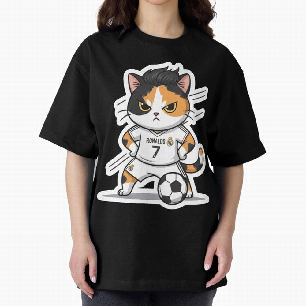 Kitten - Ronaldo | Real madrid Oversized T-Shirt Honor the Football Icons of FIFA World Cup 2026 Group Stage Connected to Neymar, Haaland and Cristiano Ronaldo, Brazil, Portugal and Argentina Energy, Stadium Memories, Football Loyalty,