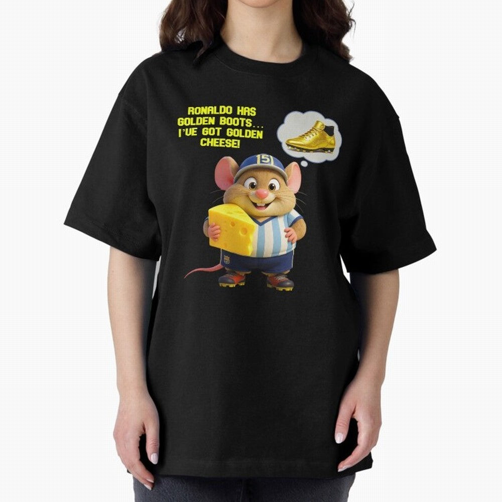 Zippy¡¯s Golden Cheese vs Ronaldo Oversized T-Shirt Celebrate Supporters United by Match Day Hype around FIFA World Cup 2026, Haaland and Mbappe, Spain and Netherlands, Retro Football Energy, Iconic Rivalries, Trophy Chase Drama and Stadium
