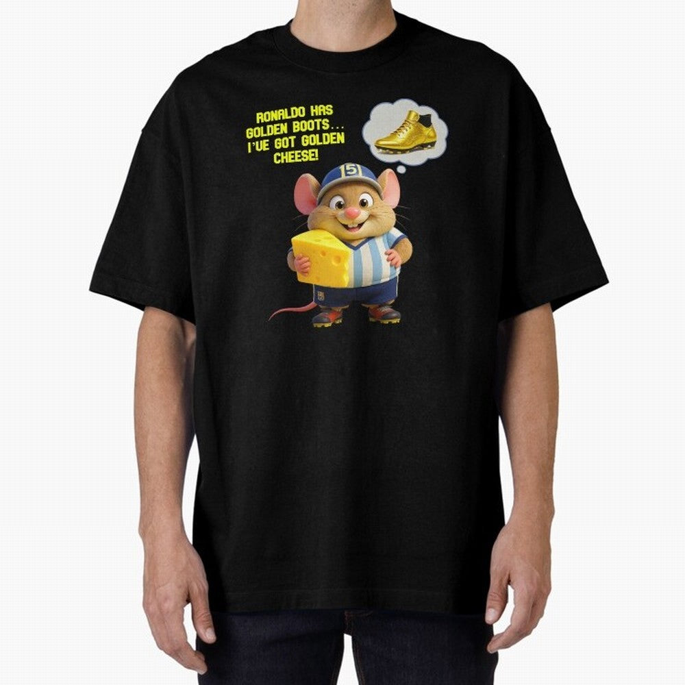 Zippy¡¯s Golden Cheese vs Ronaldo Oversized T-Shirt Celebrate Supporters United by Match Day Hype around FIFA World Cup 2026, Haaland and Mbappe, Spain and Netherlands, Retro Football Energy, Iconic Rivalries, Trophy Chase Drama and Stadium