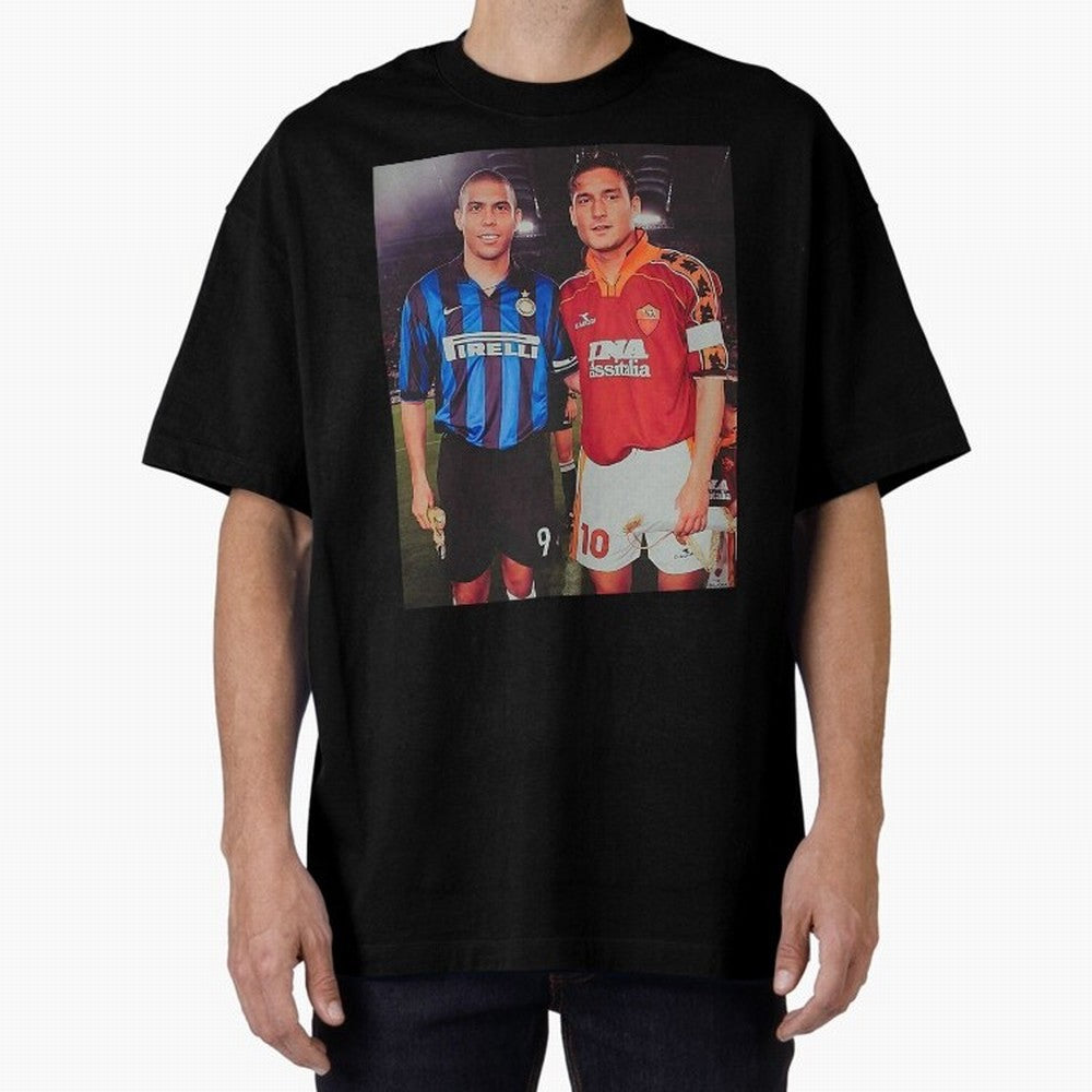 Clash of Class. Francesco Totti and Ronaldo Nazario sometime in the 90s. Oversized T-Shirt Show Up for the Glory of Global Football Passion for FIFA World Cup 2026 Group Stage, Built around Neymar, Germany, Game Day Rituals, Football Legends,
