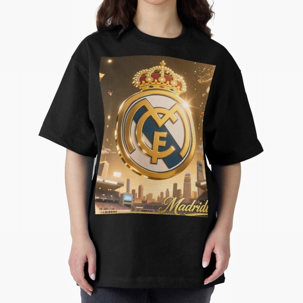 Madridistas Oversized T-Shirt Celebrate National Team Dreams in Global Football Passion for FIFA World Cup 2026, Celebrating Haaland and Mbappe, France and Portugal, Stadium Memories, Football Loyalty, International Chants and Championship