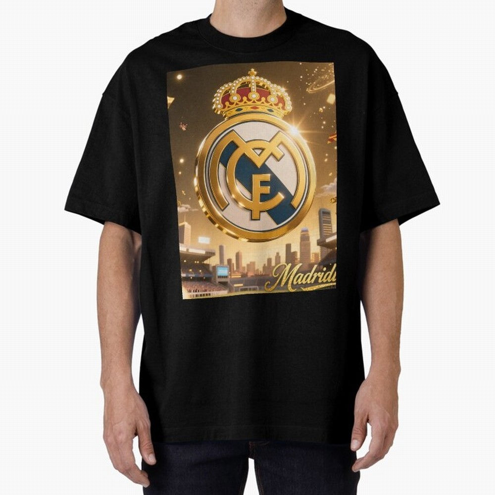 Madridistas Oversized T-Shirt Celebrate National Team Dreams in Global Football Passion for FIFA World Cup 2026, Celebrating Haaland and Mbappe, France and Portugal, Stadium Memories, Football Loyalty, International Chants and Championship