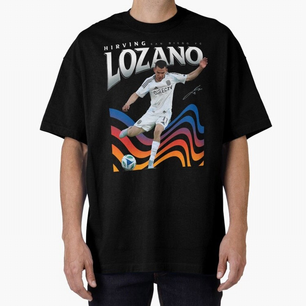 Hirving Lozano San Diego FC Oversized T-Shirt Fuel Global Football Passion for FIFA World Cup 2026, Centered on Haaland, England, France and Netherlands, Tournament Hype, Historic Matchups, Family Viewing Parties and Global Sports Pride; Great for