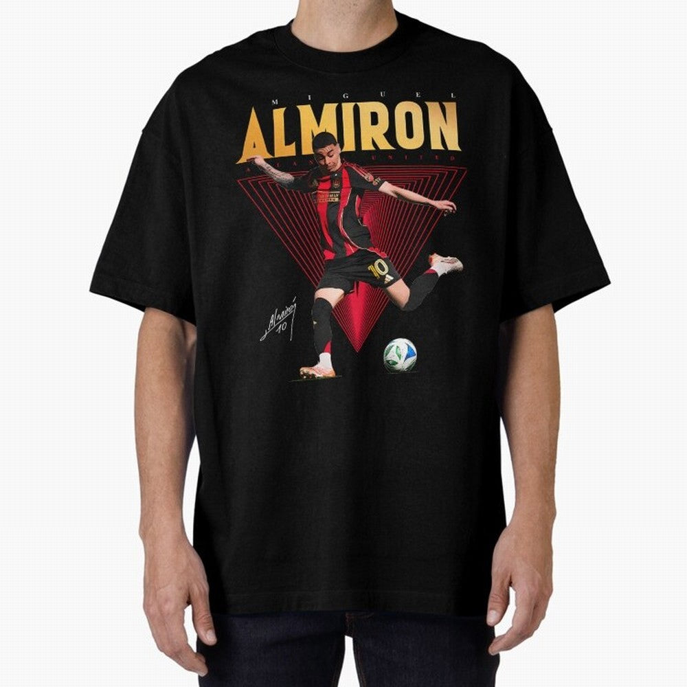 Miguel Almiron Atlanta United FC Oversized T-Shirt Follow the Final Road of FIFA World Cup 2026 USA Canada Mexico Highlighting Mbappe and Neymar, England Energy, Goal Celebration Energy, Supporter Heritage, Football Icons and Worldwide Tournament