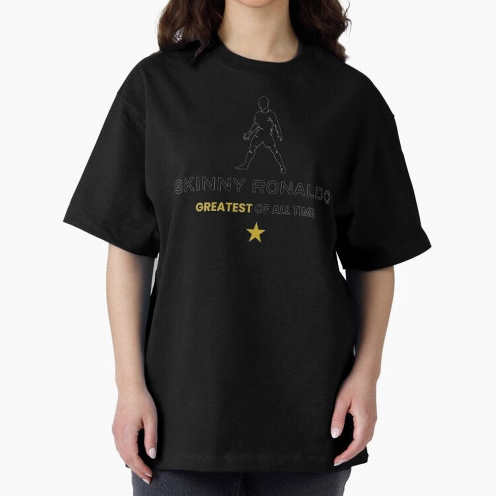 Skinny Ronaldo The Greatest Of All Time Black Oversized T-Shirt Unlock the FIFA World Cup 2026 Group Stage Journey through Haaland and Mbappe Highlights, England Pride, Football Passion, Legendary Performances, Festival Vibes and Supporter
