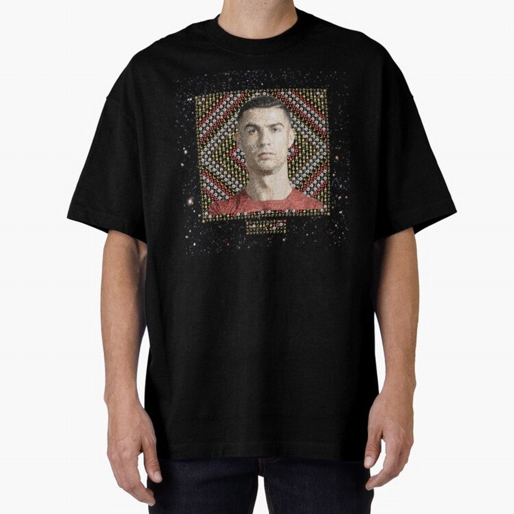 CR7 Emojified ¨C Ronaldo-Inspired Grid Tribute | Visual Power in Emoji Form | Football Legend Art Series Oversized T-Shirt Follow the Final Road of the FIFA World Cup 2026 USA Canada Mexico Journey through CR7 Highlights, Netherlands Pride, Game
