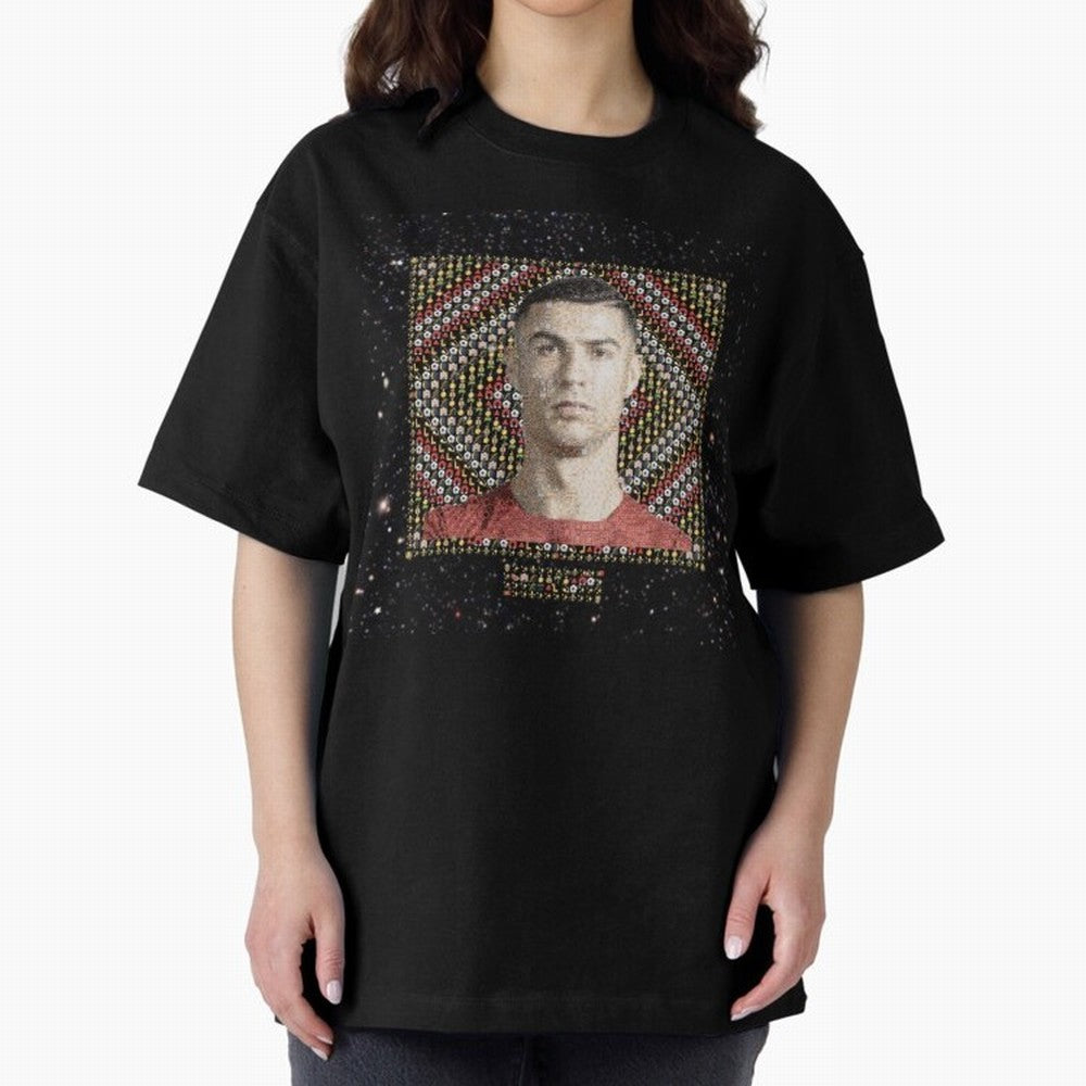CR7 Emojified ¨C Ronaldo-Inspired Grid Tribute | Visual Power in Emoji Form | Football Legend Art Series Oversized T-Shirt Follow the Final Road of the FIFA World Cup 2026 USA Canada Mexico Journey through CR7 Highlights, Netherlands Pride, Game