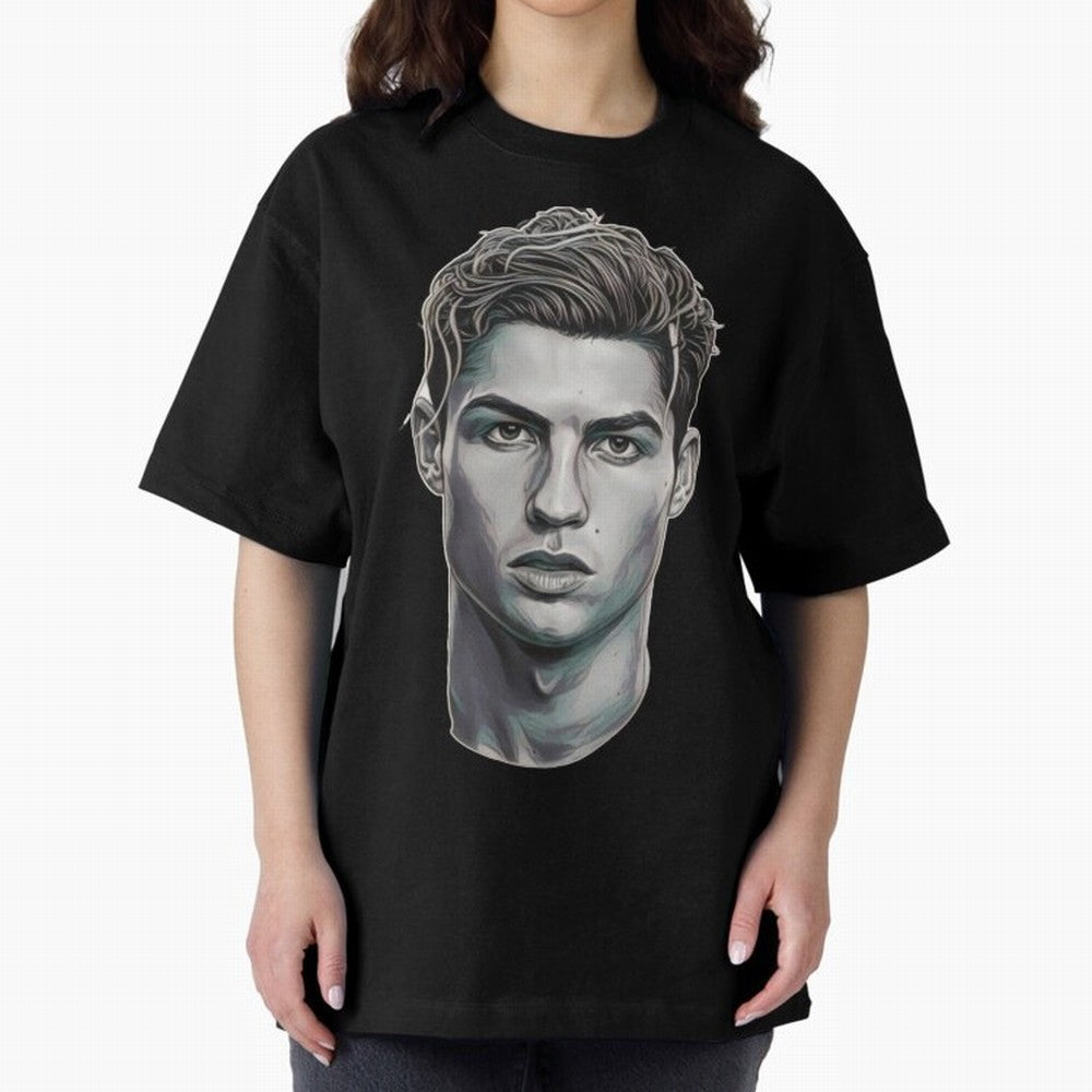 Ronaldo drawing 2008 Oversized T-Shirt Relive FIFA World Cup 2026 Group Stage Connected to Neymar, Haaland and Cristiano Ronaldo, England Energy, Supporter Pride, Iconic Celebrations, Legendary Names and Global Match Day Energy; Great for Watch