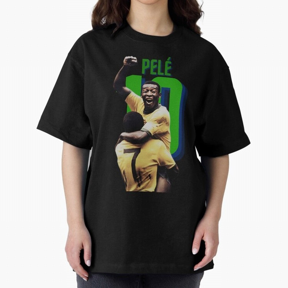 Pele 10 Oversized T-Shirt Join FIFA World Cup 2026 USA Canada Mexico with Cristiano Ronaldo, Haaland and CR7, Brazil Energy, Classic Soccer Heritage, Championship Pressure, Fan Loyalty and International Pride; Great for Supporters Who Love