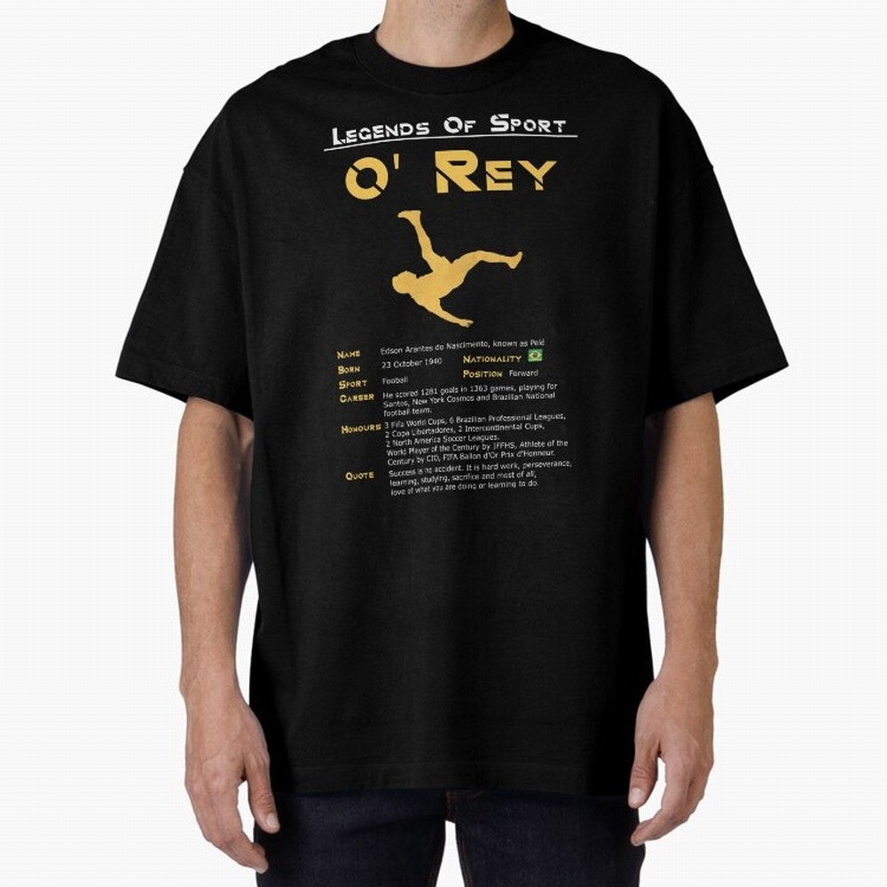 Legends of Sport Pele Pel¨¦ Oversized T-Shirt Discover FIFA World Cup 2026 USA Canada Mexico for Fans of Neymar and Portugal, Spain and Germany, Bringing Classic Soccer Heritage, Championship Pressure, Fan Loyalty and International Pride; Great for