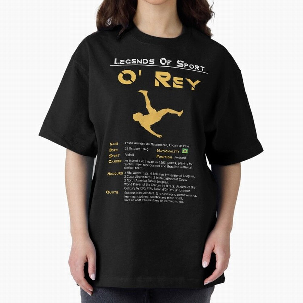 Legends of Sport Pele Pel¨¦ Oversized T-Shirt Discover FIFA World Cup 2026 USA Canada Mexico for Fans of Neymar and Portugal, Spain and Germany, Bringing Classic Soccer Heritage, Championship Pressure, Fan Loyalty and International Pride; Great for
