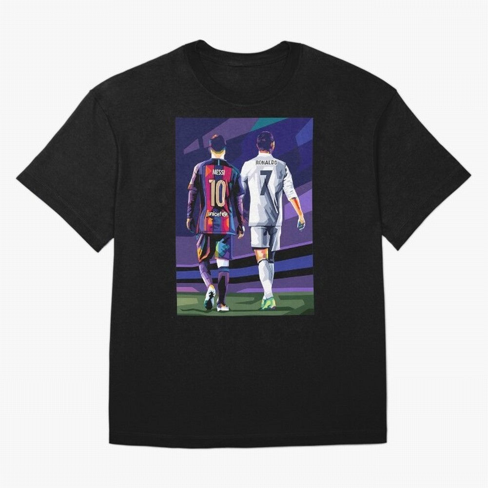 Ronaldo And Messi Oversized T-Shirt Wear the Spirit of Global Football Passion for FIFA World Cup 2026 Group Stage, Made for Messi, Germany, Tournament Hype, Historic Matchups, Family Viewing Parties and Global Sports Pride; Great for Watch