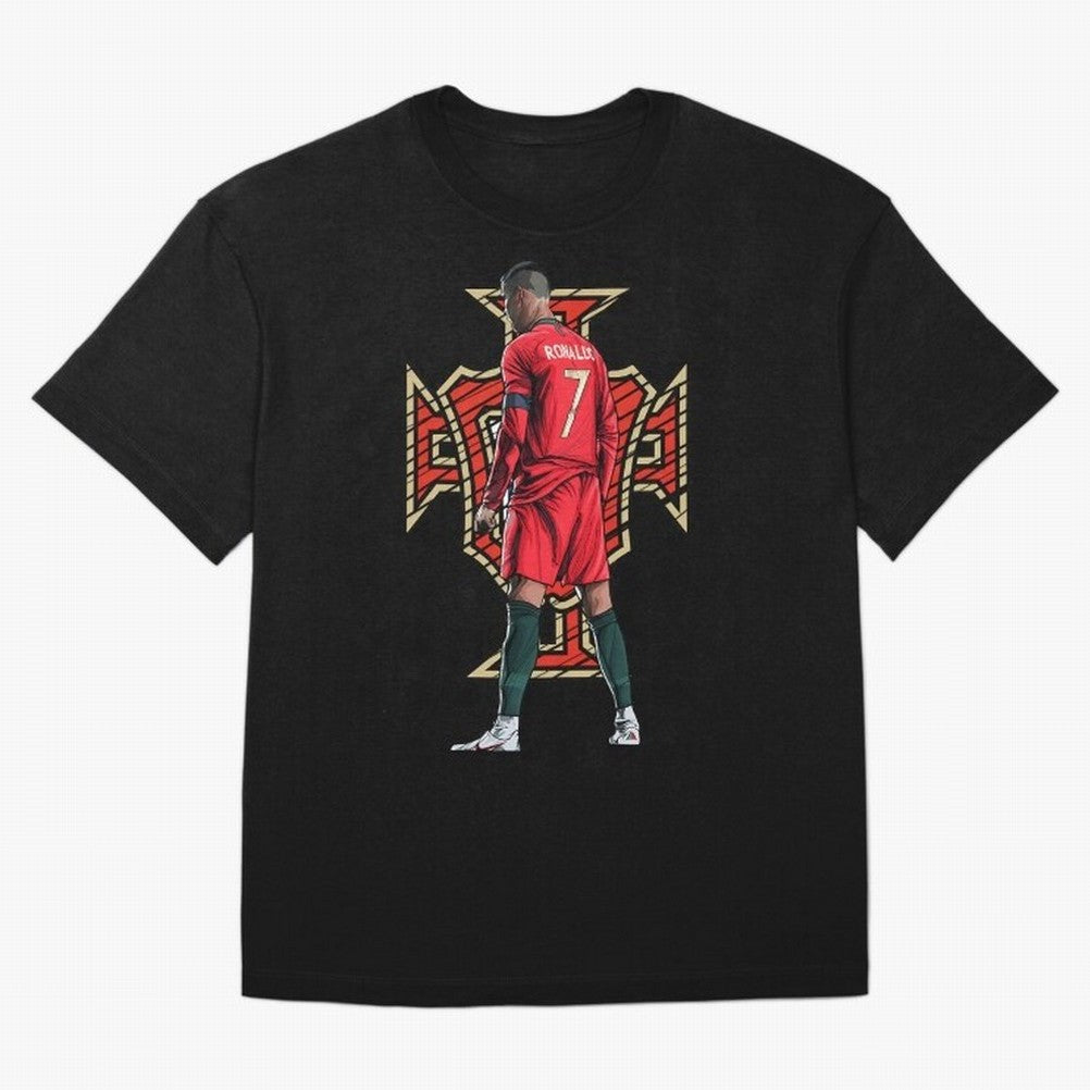 Portugal Ronaldo No.7 Artwork For Soccer Fans, Gift For Football Supporters Oversized T-Shirt Bring a Vintage Feel to FIFA World Cup 2026 for Fans of Neymar, Haaland and Cristiano Ronaldo and France and Portugal, Bringing Supporter Pride, Iconic