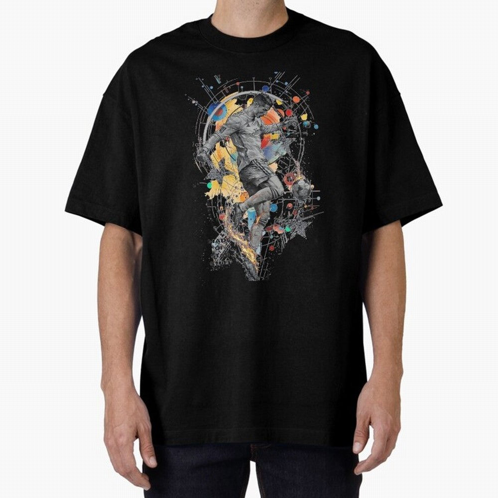Cosmic Ronaldo Made of Star Stuff Artwork For Football Fans Gift For Soccer Enthusiasts Oversized T-Shirt Turn Football Passion into Match Day Hype around FIFA World Cup 2026 USA Canada Mexico, Mbappe and Neymar, Netherlands, Worldwide Fan Energy,