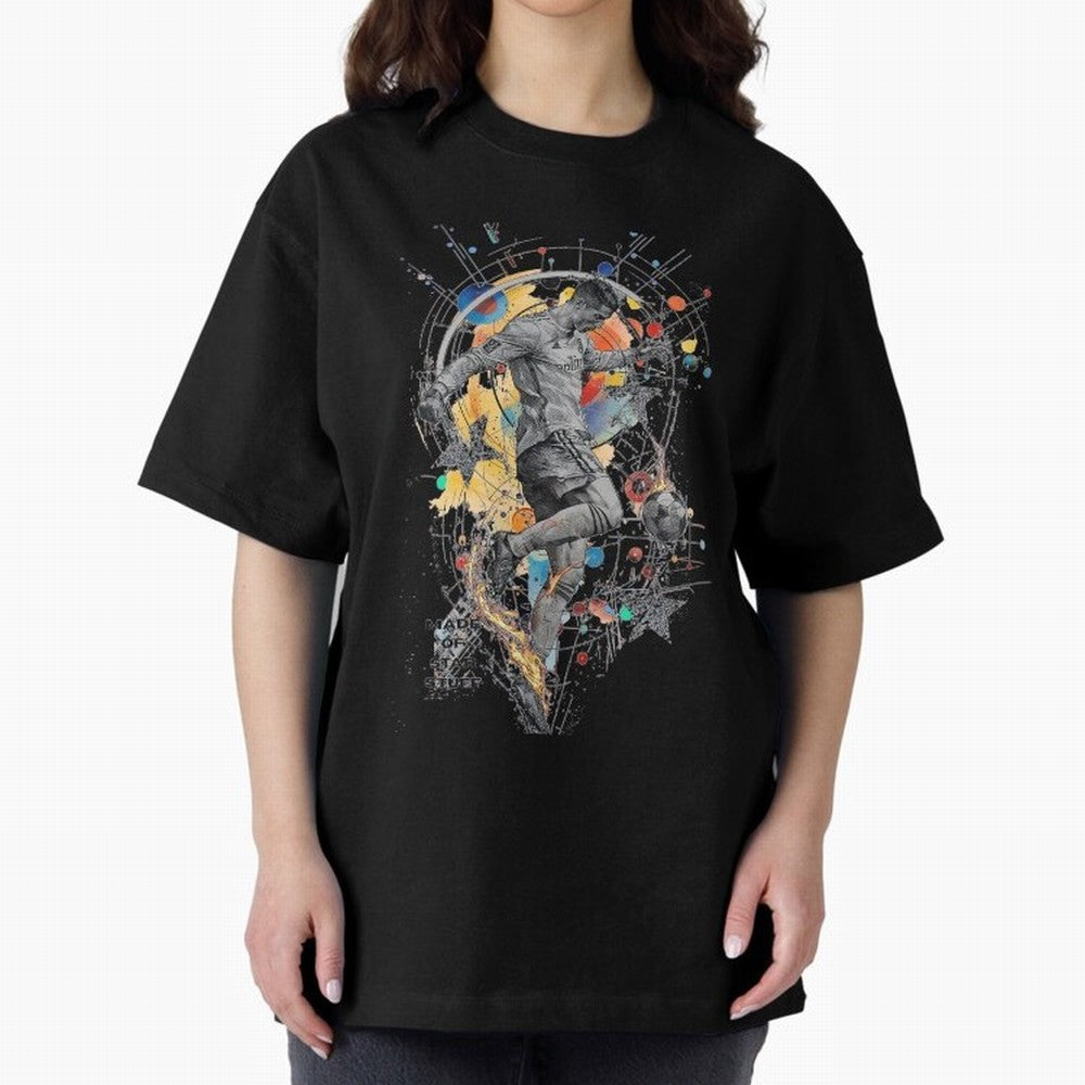 Cosmic Ronaldo Made of Star Stuff Artwork For Football Fans Gift For Soccer Enthusiasts Oversized T-Shirt Turn Football Passion into Match Day Hype around FIFA World Cup 2026 USA Canada Mexico, Mbappe and Neymar, Netherlands, Worldwide Fan Energy,