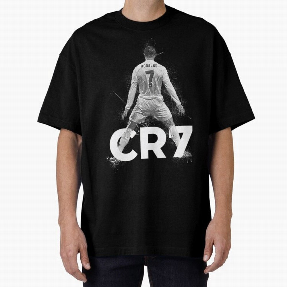 CR7 Ronaldo Celebration Artwork For Football Fans Gift For Soccer Enthusiasts Oversized T-Shirt Follow Global Football Passion for FIFA World Cup 2026 Group Stage, Made for Messi and Cristiano Ronaldo, England and Germany, Worldwide Fan Energy,