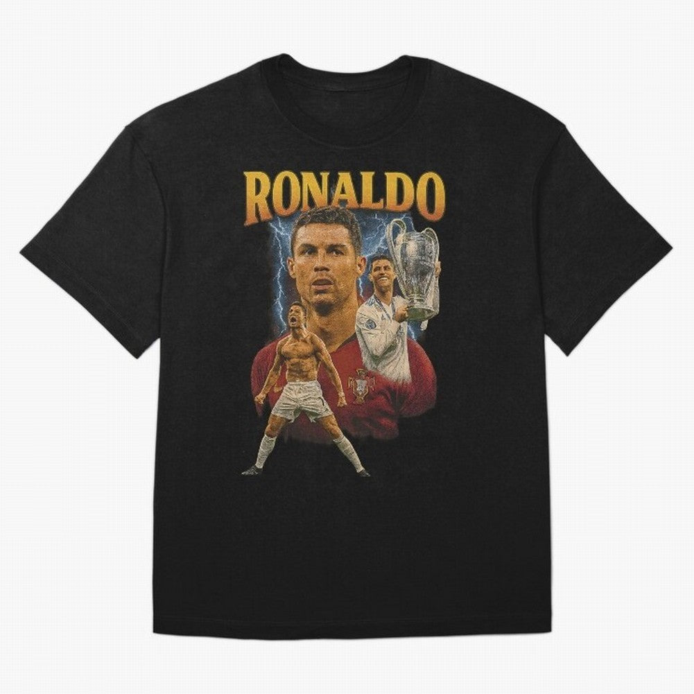 Ronaldo Champion Victory Design For Football Fans Gift For Soccer Supporters Oversized T-Shirt Step into FIFA World Cup 2026 Group Stage for Fans of Haaland and Mbappe and Portugal, Bringing Classic Soccer Heritage, Championship Pressure, Fan