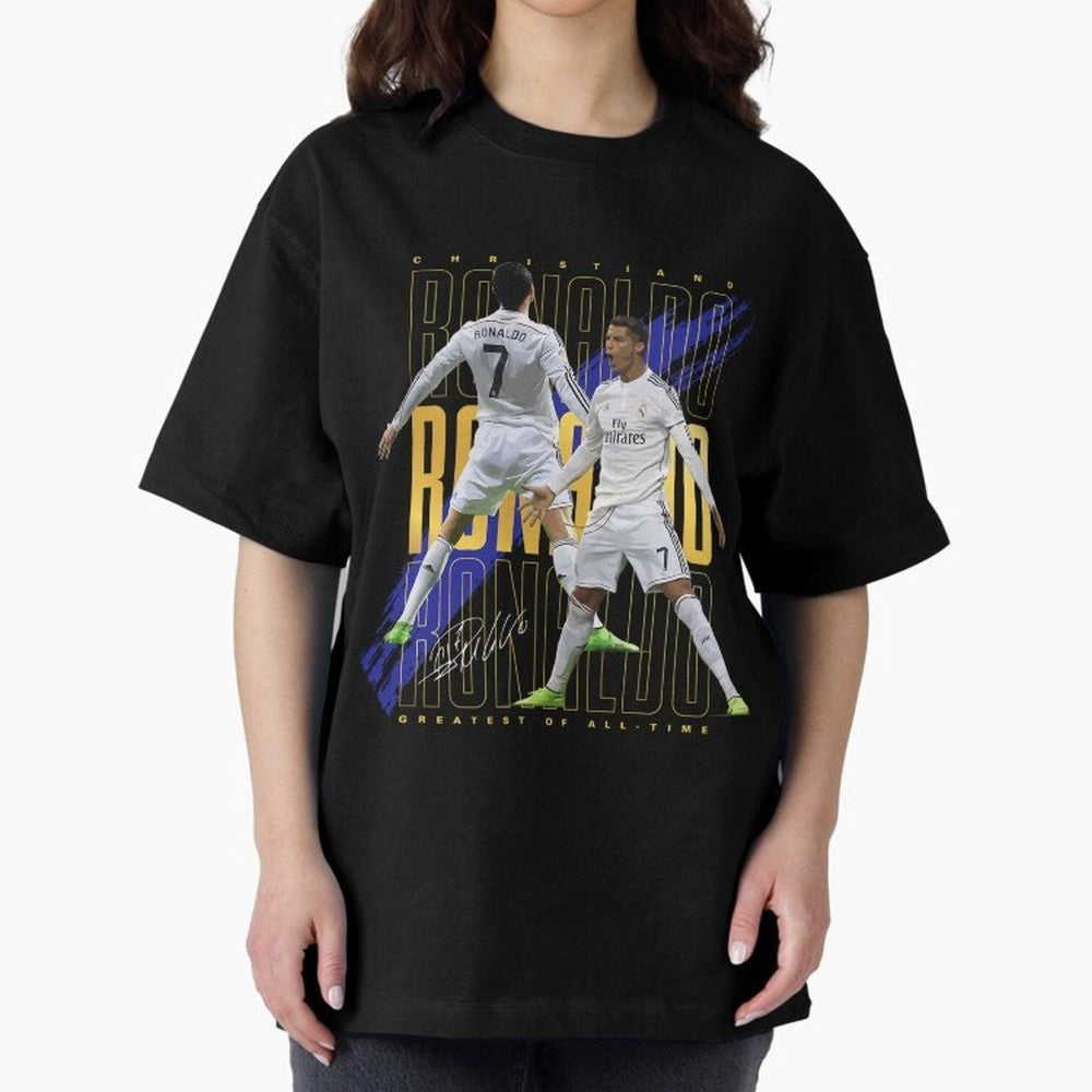 Ronaldo Soccer Legend Design For Football Fans Gift For Sports Enthusiasts Oversized T-Shirt Make Every Kick Count in FIFA World Cup 2026 USA Canada Mexico Celebrating Haaland, Netherlands Energy, Match Day Excitement, Supporter Culture, Golden