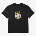 Soccer Ball with Kings Crown, Sticker Illustration Oversized T-Shirt Celebrate the Magic of the FIFA World Cup 2026 Journey through Cristiano Ronaldo Highlights, England and Germany Pride, Retro Football Energy, Iconic Rivalries, Trophy Chase Drama