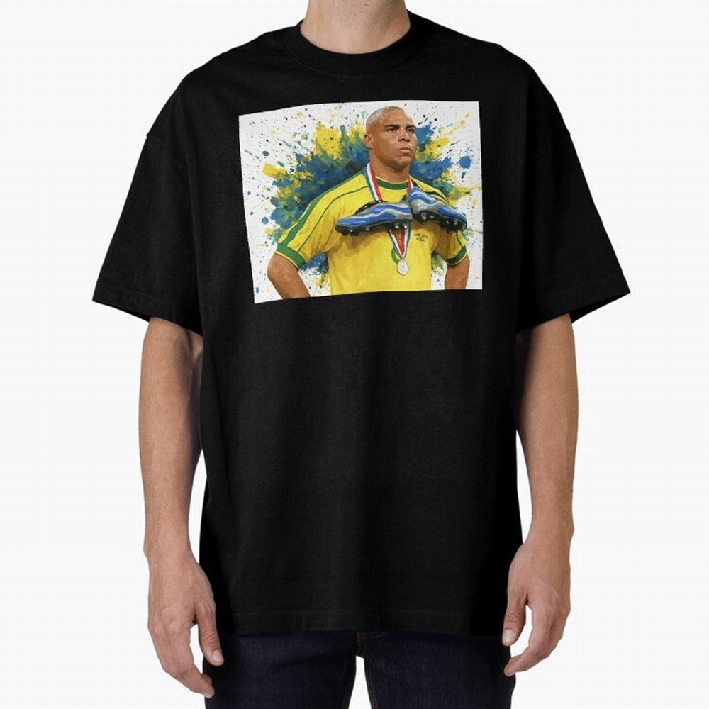 Ronaldo, O Fen?meno Oversized T-Shirt Celebrate FIFA World Cup 2026 Featuring Haaland, Argentina, France and Brazil Energy, Global Supporter Spirit, Legendary Goals, National Colors and Tournament Celebration; Ideal for Passionate Fans Who Love
