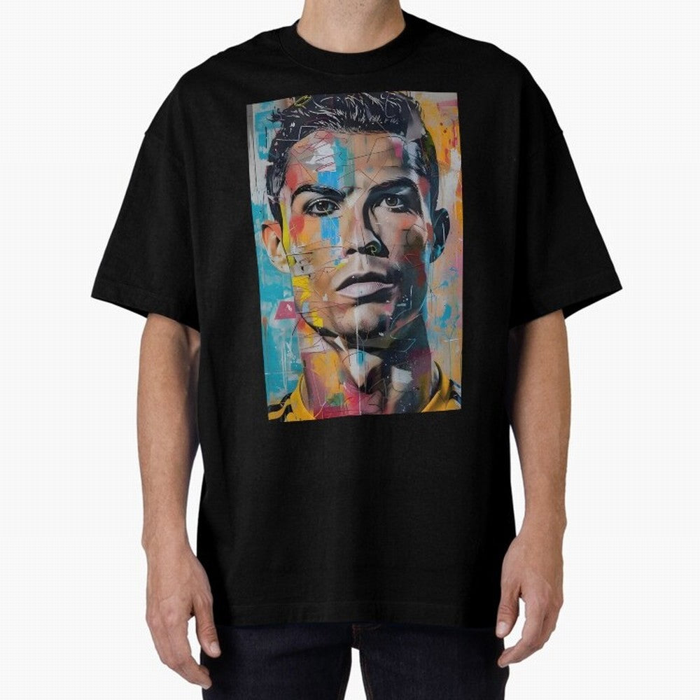 Christiano Ronaldo Oversized T-Shirt Capture Stadium Memories from Match Day Hype around FIFA World Cup 2026, Neymar, Brazil, Worldwide Fan Energy, Dramatic Goals, Stadium Lights and Championship Celebrations; Perfect for Supporters Who Want Bold
