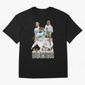 Real Madrid Galacticos Soccer Legends Collage Poster Oversized T-Shirt Step into Global Football Passion for FIFA World Cup 2026 USA Canada Mexico, Inspired by Messi and Cristiano Ronaldo, Germany, Football Festival Excitement, Trophy Ambitions,
