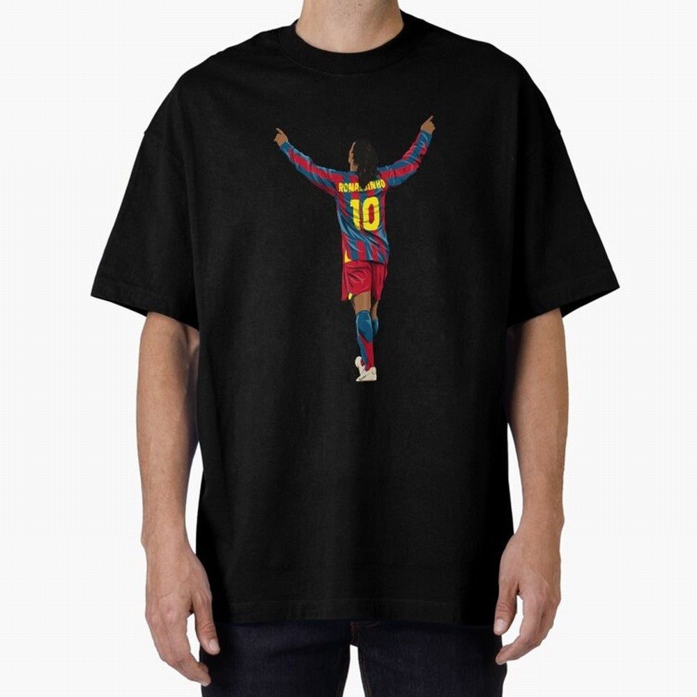 Ronaldinho Oversized T-Shirt Celebrate the Road through FIFA World Cup 2026 for Fans of Messi, CR7 and Mbappe and Argentina, Bringing Supporter Pride, Iconic Celebrations, Legendary Names and Global Match Day Energy; Ideal for Fans Who Follow
