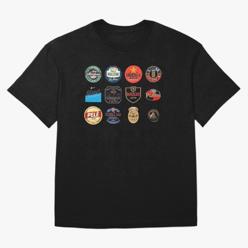 Legendary Lager Lineup ¨C Football Icons as Beer Labels (Sticker Set / Poster) Oversized T-Shirt Back the Journey through Global Football Passion for FIFA World Cup 2026 Group Stage, Built around Messi, England, France and Netherlands, Global