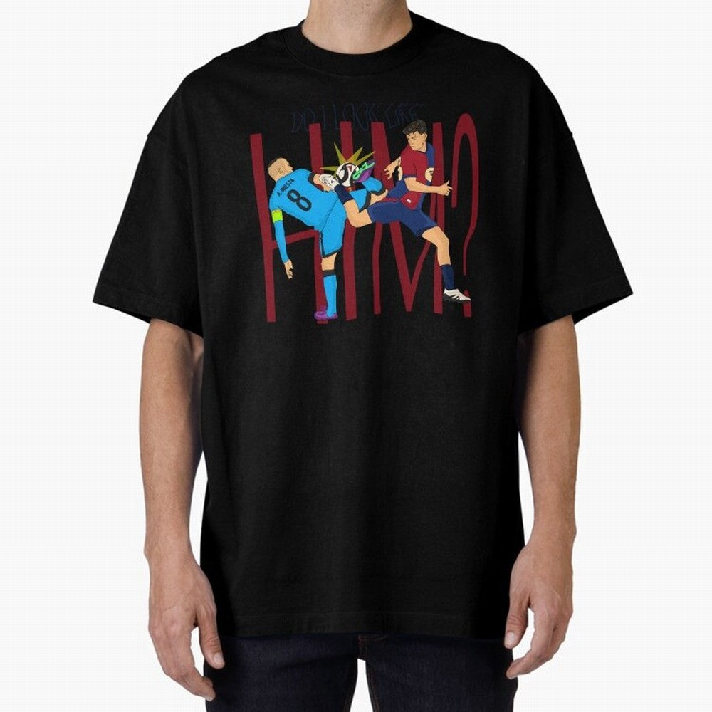 Iniesta and pedri the past and present Oversized T-Shirt Bring Global Tournament Vibes to FIFA World Cup 2026 Group Stage Highlighting Cristiano Ronaldo, Portugal, Spain and Germany Energy, Football Passion, Legendary Performances, Festival Vibes