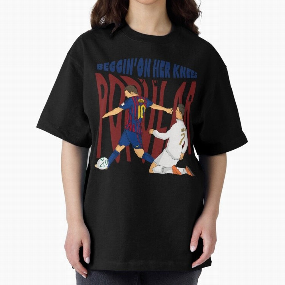 Messi and Ronaldo elclassico moment Oversized T-Shirt Keep Football History Alive during the FIFA World Cup 2026 Group Stage Journey through Messi Highlights, Argentina and Brazil Pride, Football Passion, Legendary Performances, Festival Vibes and
