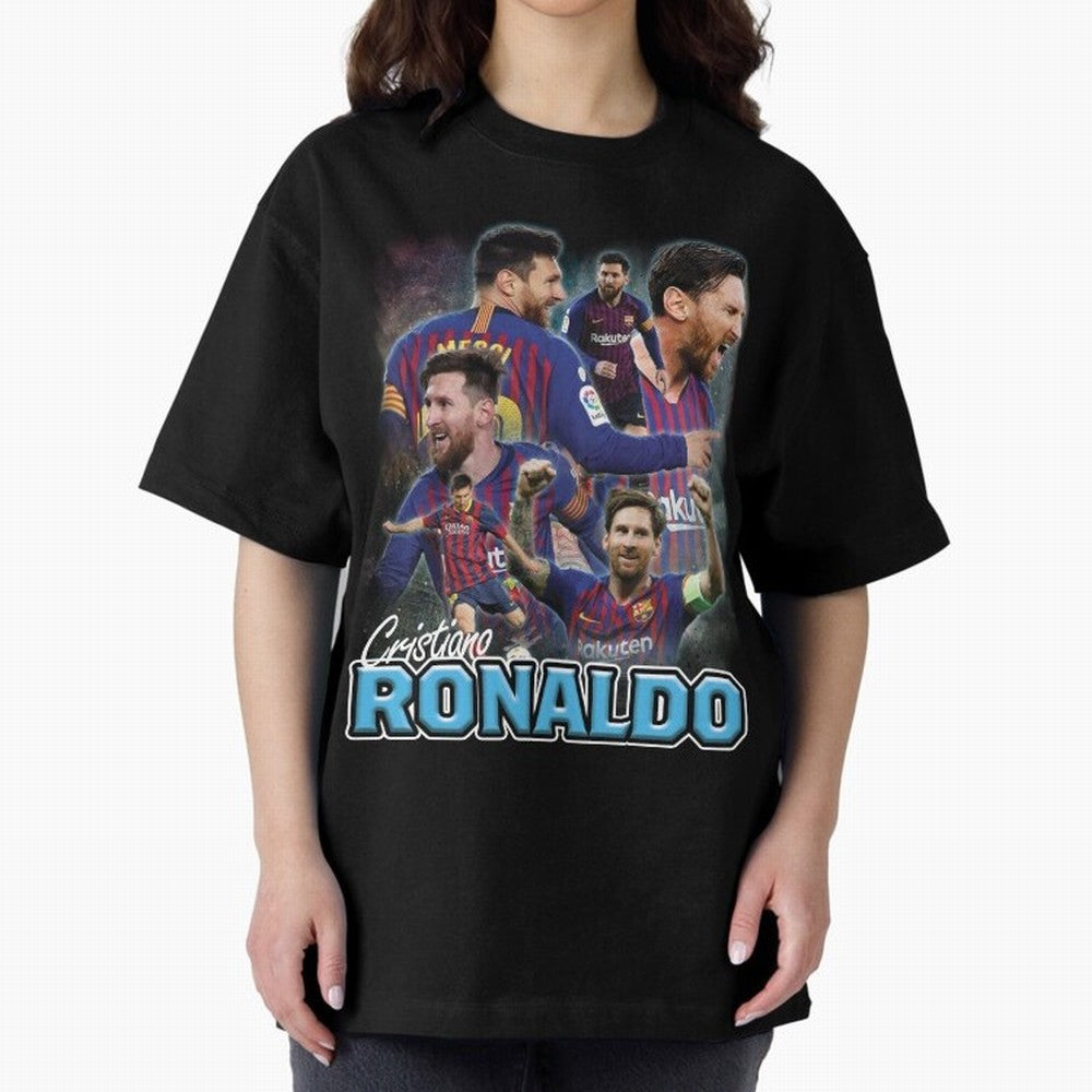 Ronaldo / Messi Pardoy Shirt Oversized T-Shirt Mark FIFA World Cup 2026 Spirit, Centered on Brazil, Portugal and Argentina, Cristiano Ronaldo, Haaland and CR7, Sports Nostalgia, International Competition, Famous Players and Unforgettable Victories;